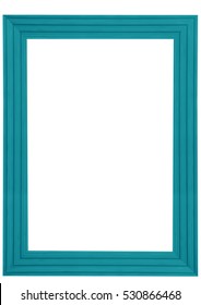 Pretty Blue Picture Frame. Isolated With Clipping Path.