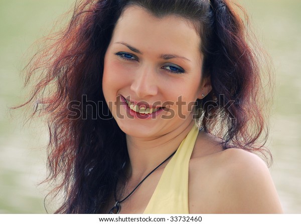 Pretty Blueeyed Brownhaired Typical Russian Girl Stock Photo Edit