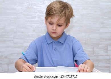 Pretty Boy Sitting School Desk Stock Photo 1344719717 | Shutterstock