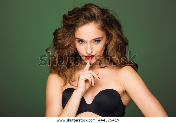 Pretty Brownhaired Girl Bra Without Straps Stock Photo Edit Now