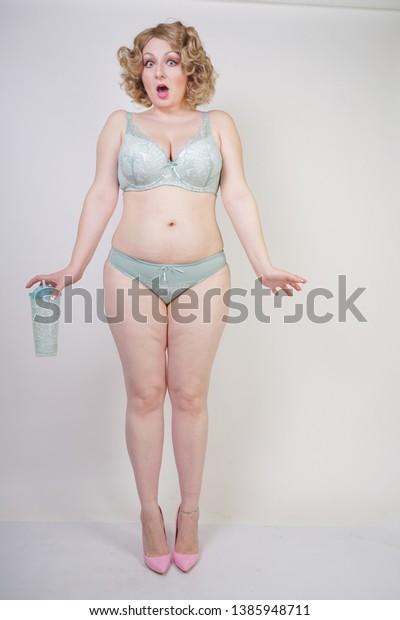 Pretty Caucasian Chubby Woman Plus Size 