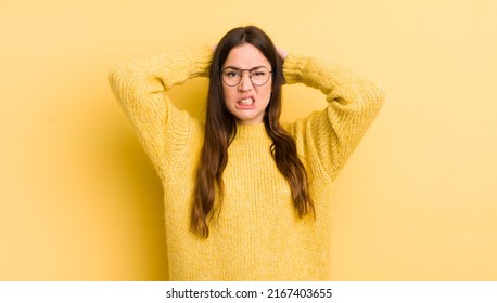 Pretty Caucasian Woman Feeling Frustrated And Annoyed, Sick And Tired Of Failure, Fed-up With Dull, Boring Tasks