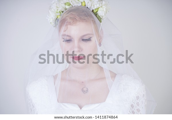 Pretty Curvy Adult Woman Short Hair Stock Photo Edit Now 1411874864