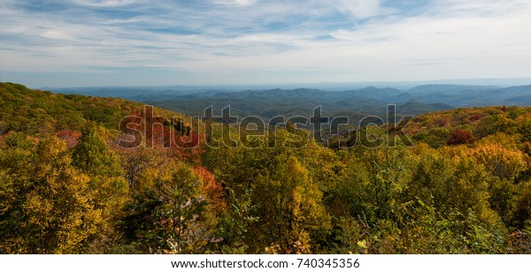 Pretty fall colors in the national forest in\
north carolina