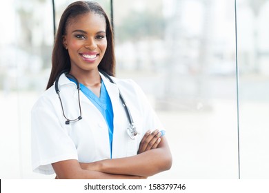 Portrait Smiling Female Doctor Wearing White Stock Photo 1323802721 