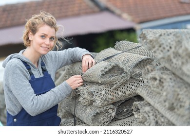 a pretty female oyster farmer