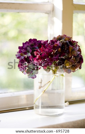 pretty flowers in a jar "rustic tranquility"