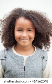 Pretty Girl Eight Years Old With Beautiful Afro Hair 