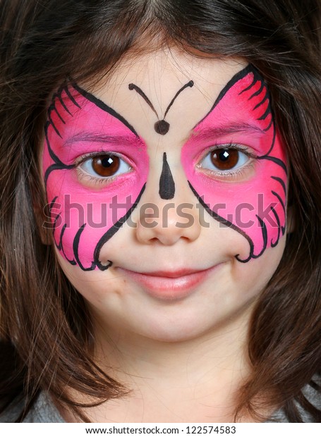 Pretty Girl Face Painting Butterfly Stock Photo 122574583 | Shutterstock