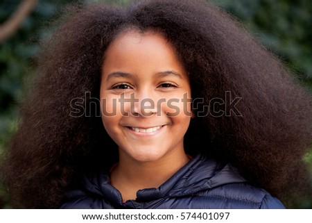 Similar – Pretty girl with long afro hair