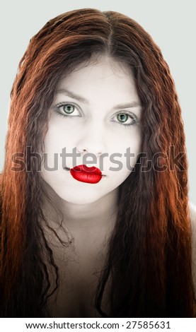 Similar – Image, Stock Photo Indian Make-up Lipstick