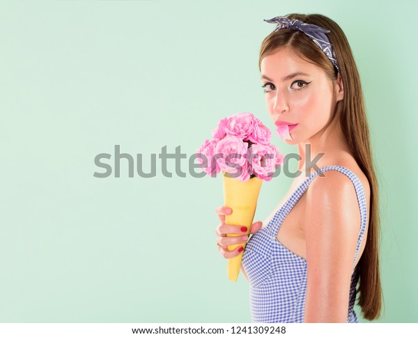 Pretty Girl Vintage Style Pinup Girl Stock Photo Edit Now 1241309248