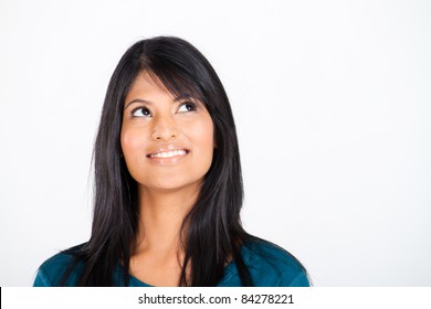 Pretty Indian Woman Looking Up