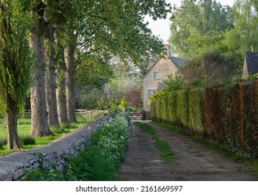 Pretty Lane And Cottage In Springtime, Chipping Campden, Cotswolds, England.