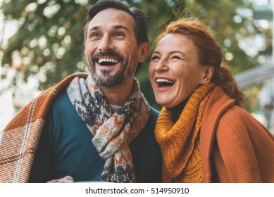 Pretty Loving Couple Expressing Positive Emotions