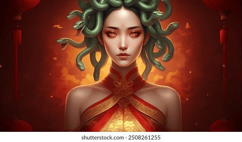 Pretty Medusa Goddess Transparent Enchanting Magical AI-generated image ...