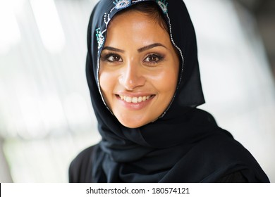 pretty middle eastern woman close up portrait