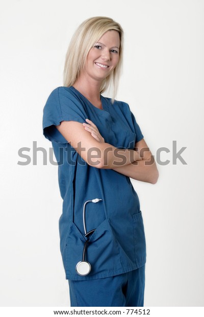 Pretty Nurse Arms Crossed Smiling Stock Photo 774512 | Shutterstock