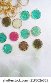 Pretty Resin Glitter Key Chain Handmade, Craft And DIY Items