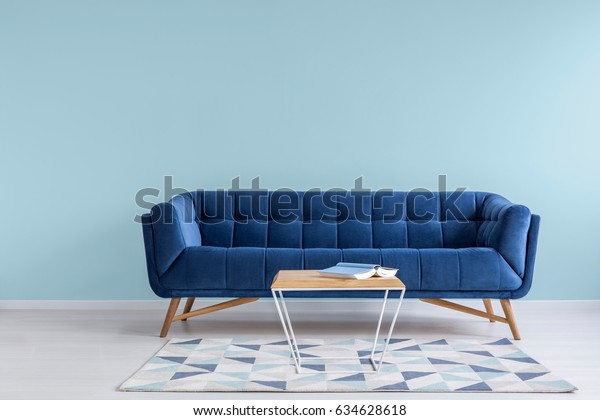 Pretty Simple Decor Living Room Blue Stock Photo Edit Now 634628618