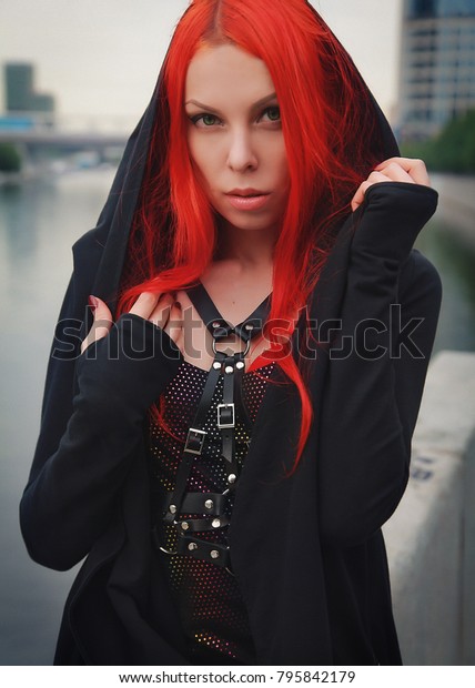 Pretty Slim Red Haired Alternative Girl Stock Image Download Now