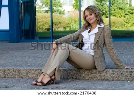 pretty smiling woman with blond hair