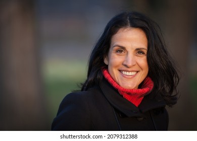 Pretty Spanish Woman Smiling At The Camera. Outside. So Pretty