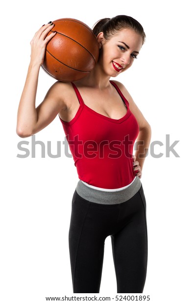 Pretty Sport Woman Playing Basketball Stock Photo 524001895 | Shutterstock