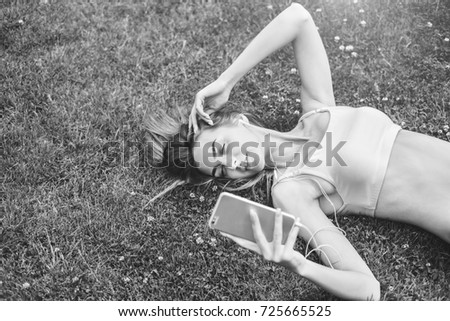 Similar – Image, Stock Photo Young redhead woman reading a red book