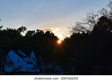 Pretty Sunrise In Quiet Neighborhood Court