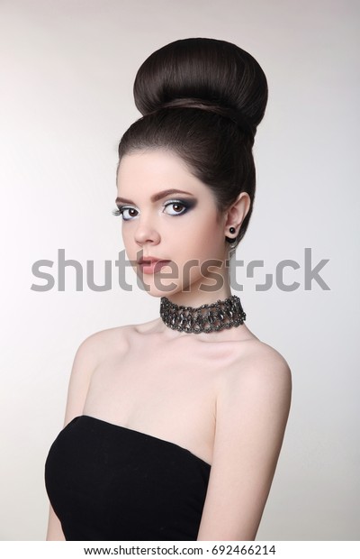 Pretty Teen Girl Cute Bun Hairstyles Stock Photo Edit Now 692466214