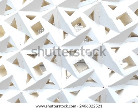 Pretty white 3D mozaic wall for outdoor place