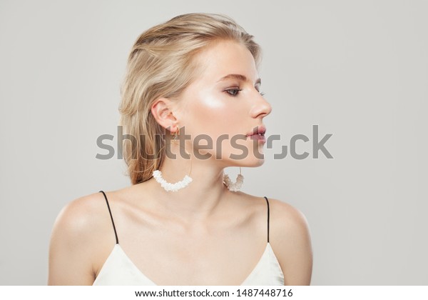 Pretty Woman Blonde Hair Makeup Fashion Stock Photo Edit Now