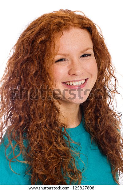 Pretty Woman Naturally Curly Red Hair Stock Photo Edit Now 125827808