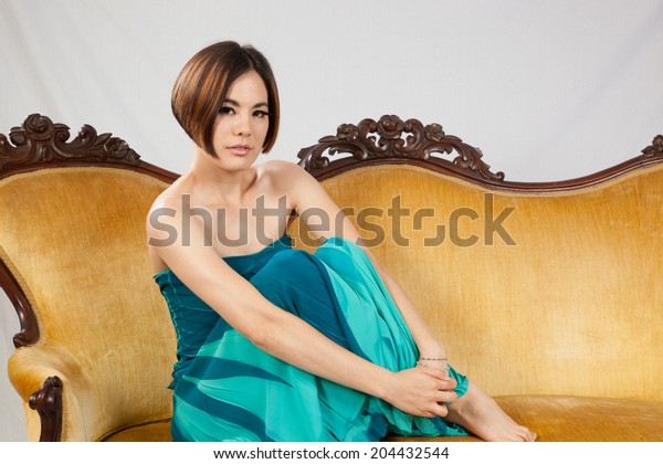 Pretty Woman Short Hair Bare Shoulders Stock Photo Edit Now