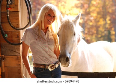 Hot Girl With Horse