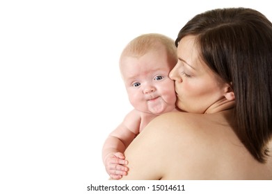 Pretty Women holding her baby