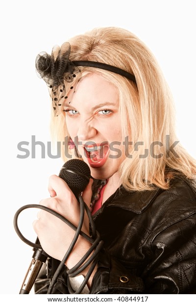 Pretty Young Female Blonde Singer Comedian Stock Photo Edit Now