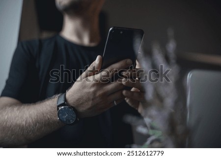 Pretty Young Handsome Man Using Laptop in cafe, outdoor portrait business man, hipster style, internet, smartphone, office, Bali Indonesia, holding, mac OS, manager, freelancer , watch, cappuccino
