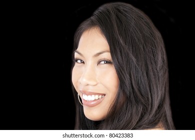 Pretty Young Pacific Island Woman Smiling Portrait Horizontal