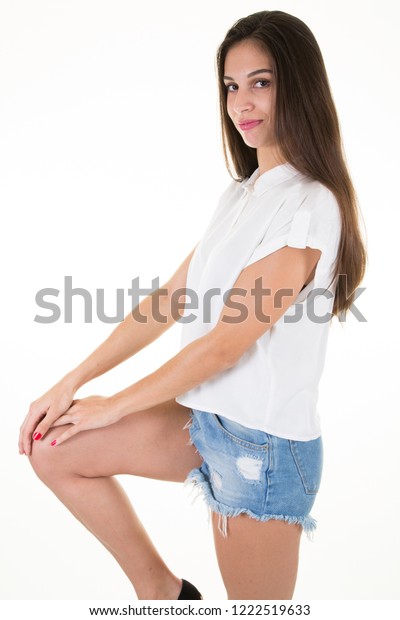 Little Girls Shorts stock photos - OFFSET