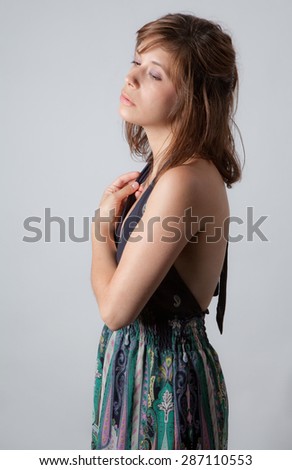 Similar – Young girl posing outdoor