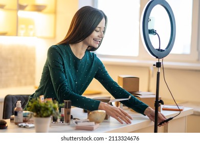 Pretty Young Woman Fixing Camera Conducting Stock Photo 2113324676 ...