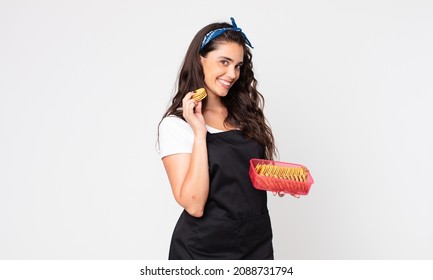 Pretty Young Woman Holding A Tupperware