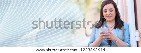 Similar – Brunette surfer woman with top and bikini kissing surfboard