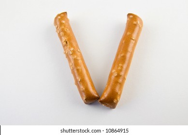 Pretzel Sticks Isolated On White