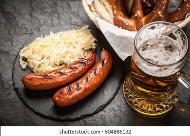 Pretzels, Bratwurst And Sauerkraut