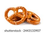 Pretzels with salt closeup on a white background. Isolated