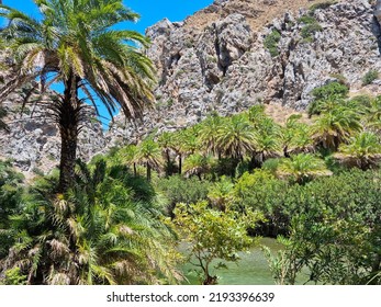 Preveli Lagoon In Rethimno, Crete, Greece