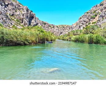 Preveli Lagoon In Rethimno, Crete, Greece